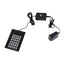 LED reptile terrarium light with power adapter and touch control, black, on white background