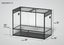 Large glass reptile terrarium with mesh top, 48x24x36 inch dimensions displayed.