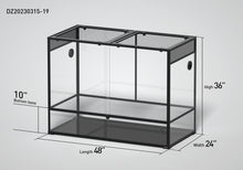 Load image into Gallery viewer, REPTI ZOO 180 Gallon 48" x 24"x 36" Glass Reptile Terrarium with Sliding Door Reptile Habitat Tank Mesh screen on sides (customed reptile cage)