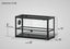 Glass reptile terrarium, 24x10x14 inches, mesh top, black frame, sliding doors, side vent
