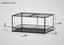 Large glass reptile terrarium with mesh top, measuring 60x36x24 inches, 6 inch base.