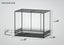 Large glass reptile terrarium, 60x36x48 inches, with mesh grid and sliding doors.