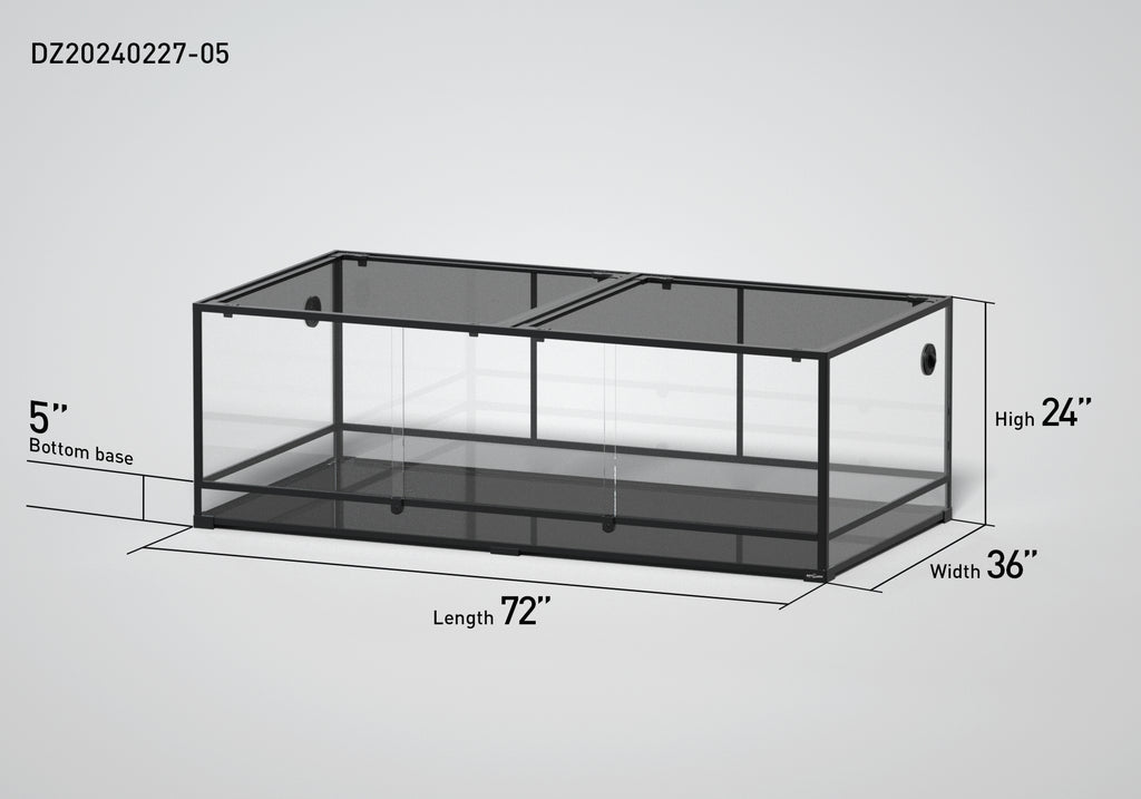 REPTI ZOO 72" x 36"x 24" Glass Reptile Terrarium with Sliding Door Custom Reptile Tank (customed reptile cage)