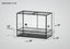 Large glass reptile terrarium with mesh lid, measuring 48x24x36 inches, black frame