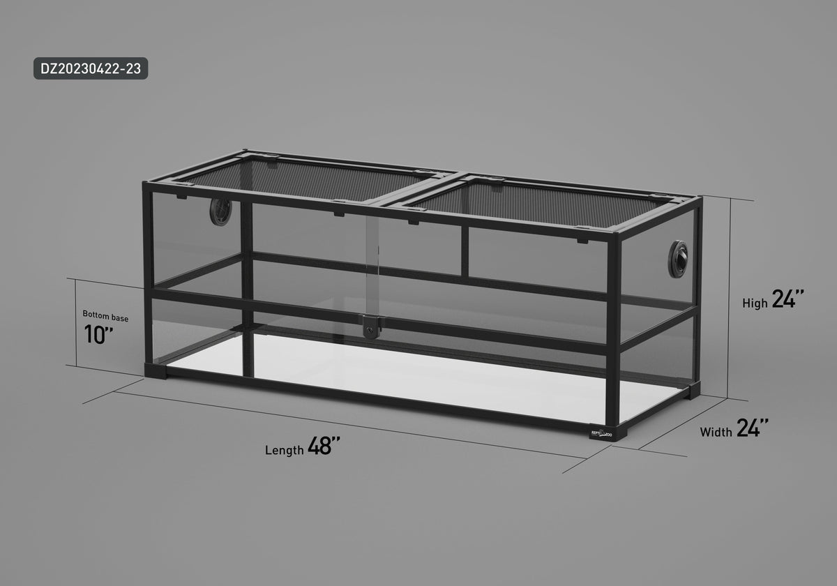 REPTI ZOO 120 Gallon Customed Reptile Cage 48" x 24"x 24" Glass Reptil