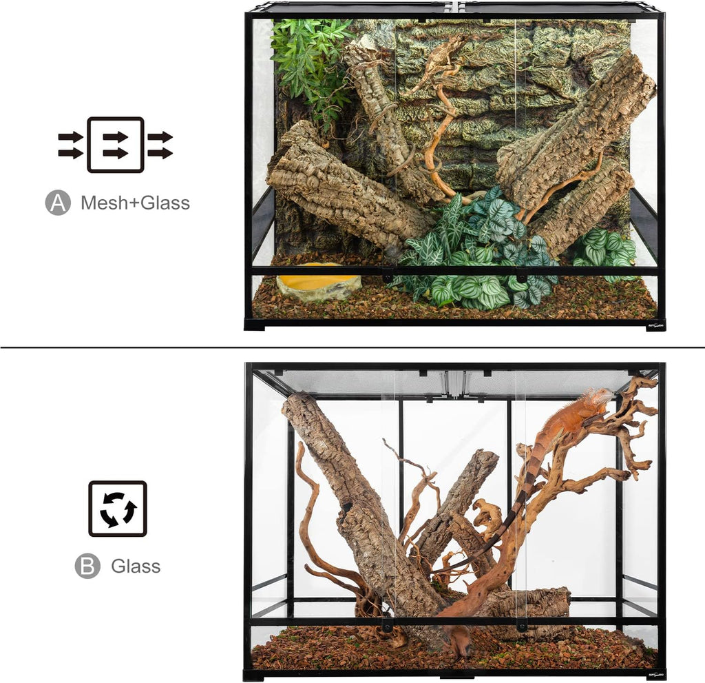 2025 New 135 Gallon 2 in 1  Large Vertical Reptile Terrarium 48" x 18" x 36" Rainforest Reptile Paludarium
