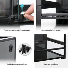 Load image into Gallery viewer, REPTI ZOO 33 Gallon Tempered Glass Reptile Large Terrarium Tank with Black PVC Back Panel Reptile Terrarium 24"x 18"x 18" Easy Folding NRK0107 - REPTI ZOO