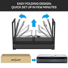 Load image into Gallery viewer, REPTI ZOO 33 Gallon Tempered Glass Reptile Large Terrarium Tank with Black PVC Back Panel Reptile Terrarium 24"x 18"x 18" Easy Folding NRK0107 - REPTI ZOO