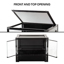 Load image into Gallery viewer, REPTI ZOO 33 Gallon Tempered Glass Reptile Large Terrarium Tank with Black PVC Back Panel Reptile Terrarium 24"x 18"x 18" Easy Folding NRK0107 - REPTI ZOO