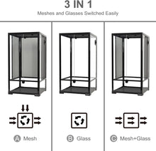 Load image into Gallery viewer, REPTI ZOO 33 Gallon 16" x 16" x 30"  Vertical Reptile Cages With Wire Mesh Screen Cover And Front Door