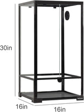 Load image into Gallery viewer, REPTI ZOO 33 Gallon 16" x 16" x 30"  Vertical Reptile Cages With Wire Mesh Screen Cover And Front Door