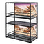 Stacked glass reptile terrariums with desert rock background, front sliding doors, and mesh tops