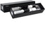 Black LED UVB lighting fixture for reptile terrarium with visible bulbs and reflective interior