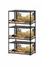 Stacked glass reptile terrariums with desert background and habitat decor, side ventilation