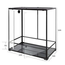Load image into Gallery viewer, 100 Gallon 36" x 18"x 36" Large Glass Reptile Enclosures, Front Opening Reptile Cages, Chameleon Reptile Tank RK0125 - REPTI ZOO