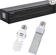 Load image into Gallery viewer, REPTIZOO 13W Reptile LED & UVB Terrarium Hood Lighting Fixture Combo Pack Includes and Full Spectrum LED Light Bulb Paludarium Lighting Fixture - REPTI ZOO