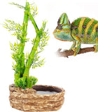 REPTIZOO Water Fountain Bamboo Plant Water Dripper for Chameleon Lizard DF05
