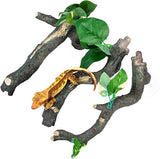 REPTIZOO 3Pcs Reptile Climbing Branch Terrarium Plants Decor DR08