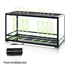 Load image into Gallery viewer, REPTI ZOO Glass Reptile Terrarium 50 Gallon, Front Opening Reptile Habitat Tank 36" x 18"x 18" for Reptile , Double Doors with Background RK361818A - REPTI ZOO