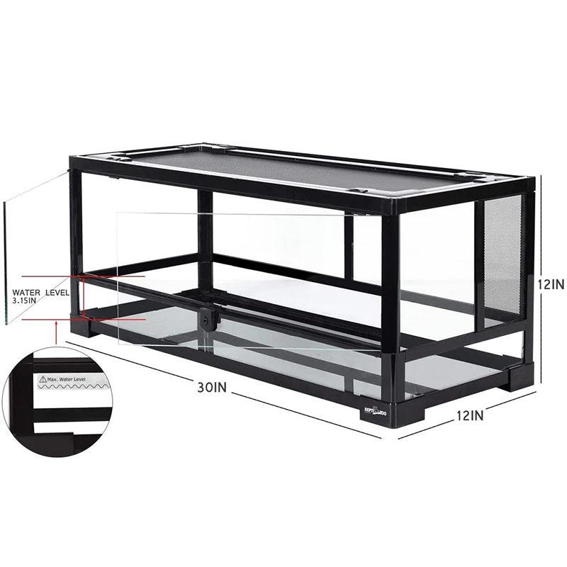 REPTI ZOO 18.7 Gallon 30" x 12"x 12" Front Opening reptile enclosures For Reptile Pets Bearded Dragon Gecko Lizard RK301212G - REPTI ZOO