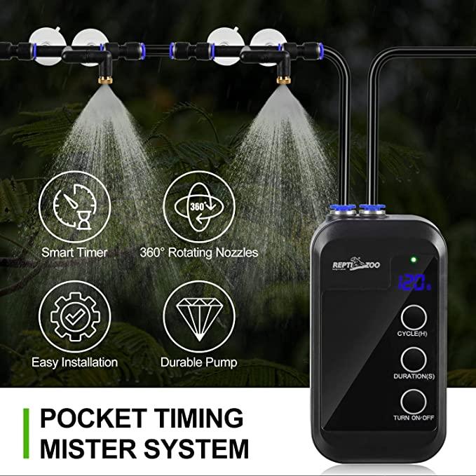 REPTI ZOO Reptile Mini Automatic Misting with Adjustable Spray Nozzles TR09 - REPTI ZOO