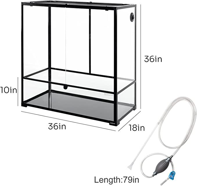 REPTI ZOO 96 Gallon Reptile Tank 36" x 18"x 36" for Reptile Amphibian Pets RK904590 - REPTI ZOO