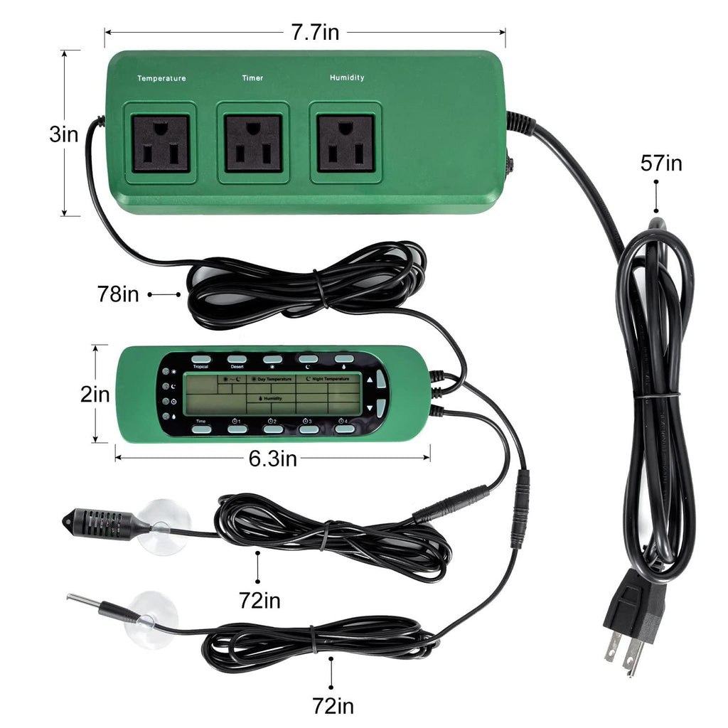 REPTI ZOO Reptile Digital Thermometer Hygrometer Controller for Reptile THC15N - REPTI ZOO