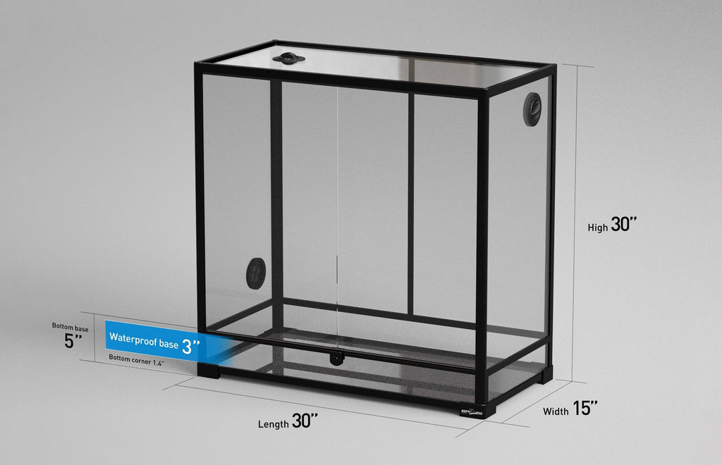 REPTI ZOO 30" x 15"x 30" Glass Reptile Terrarium Front Opening Reptile Habitat Tank (customed reptile cage) - REPTI ZOO