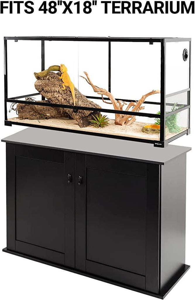 REPTI ZOO Reptile Aquarium Terrarium Wooden Stand 48x18 inches - REPTI ZOO