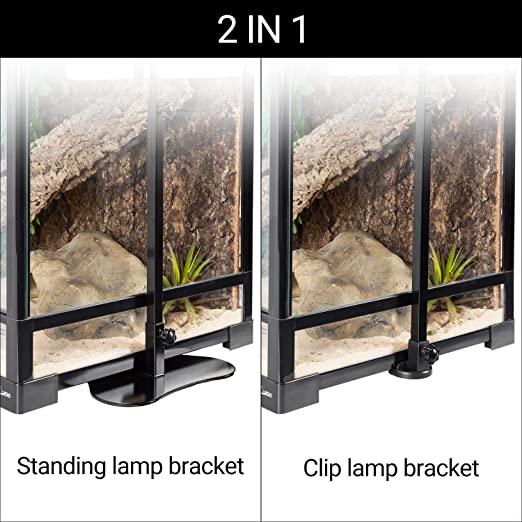 REPTI ZOO Reptile Dual Lamp Stand Adjustable Bracket Metal Support for