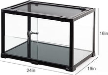 Load image into Gallery viewer, REPTIZOO Reptile Terrarium 25 Gallon, 2 in 1 Knock-Down Glass Reptile Tank 24" x 16" x 16" - REPTI ZOO
