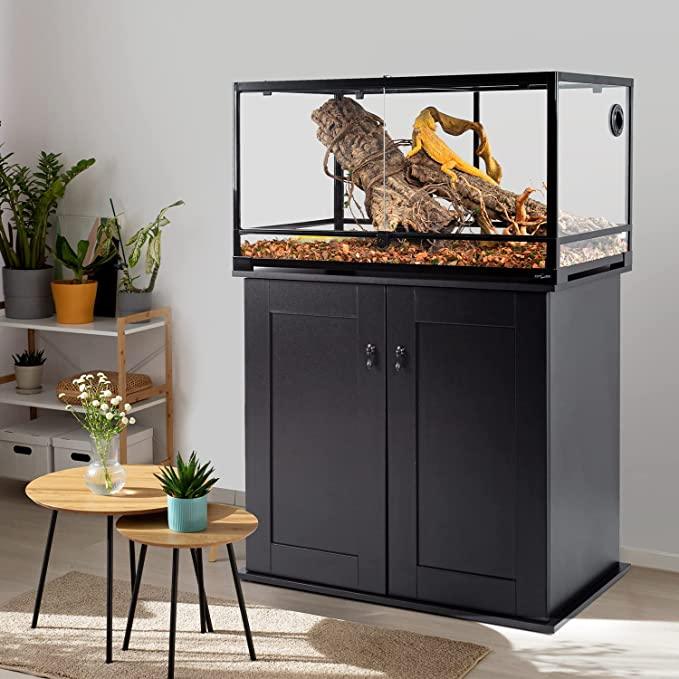 REPTI ZOO Reptile Terrarium Cabinet, Reptile and Amphibian Terrarium Stand (36''x18''x30'') - REPTI ZOO
