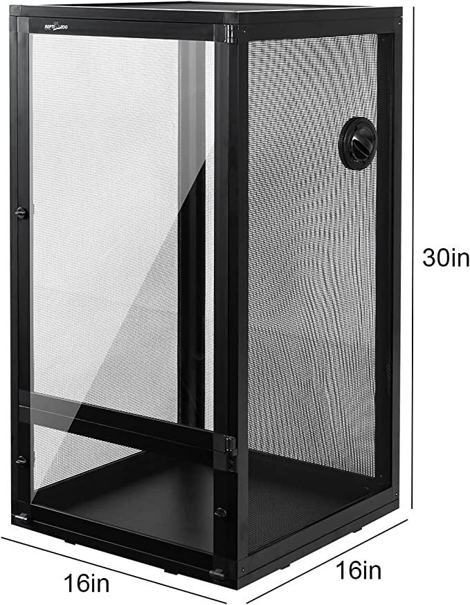 REPTI ZOO Foldable 30 Gallon Screen Chameleon Cage 16" x 16"x 30" with Collapsible Net Side Panels PAC404076 - REPTI ZOO