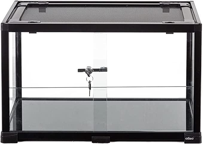 REPTIZOO Reptile Terrarium 25 Gallon, 2 in 1 Knock-Down Glass Reptile Tank 24" x 16" x 16" - REPTI ZOO