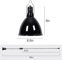Load image into Gallery viewer, REPTI ZOO 8.5 inch Reptile Light Fixture 200W 2 in 1 E26 Base,Aquarium Dome Reptile UVB Light Socket Fixture (Without Bulbs) - REPTI ZOO
