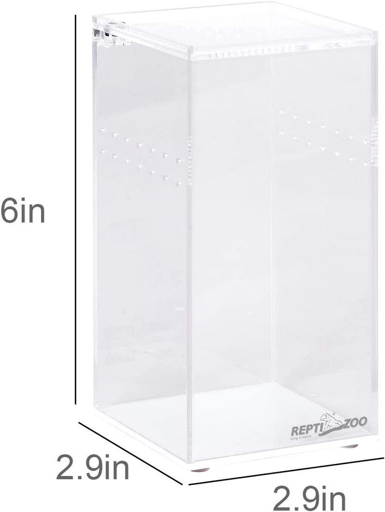 REPTI ZOO Magnetic Acrylic Reptile Breeding Box 3"x3"x6" Transparent Feeding Box - REPTI ZOO