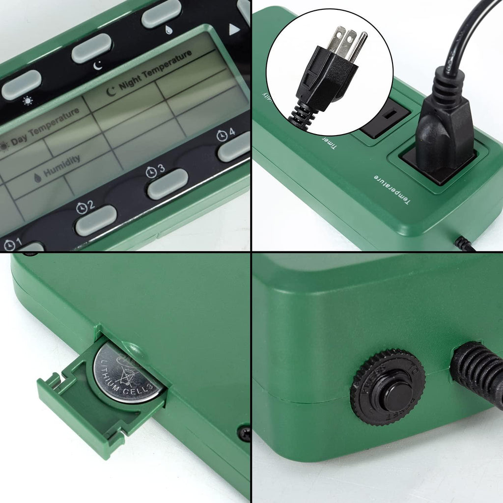 REPTI ZOO Reptile Digital Thermometer Hygrometer Controller for Reptile THC15N - REPTI ZOO