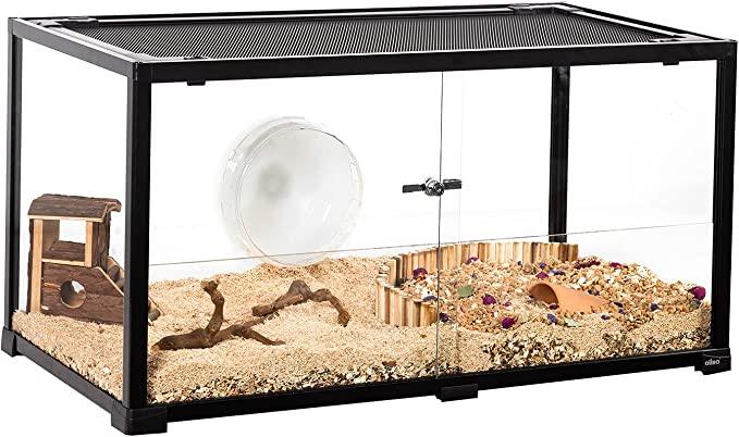 REPTIZOO 50 Gallon Reptile Terrarium, 2 in 1 Reptile Tank with Sliding Front Doors, 36" x 18" x 18" Bearded Dragon Tank - REPTI ZOO
