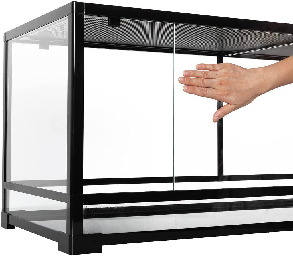 REPTI ZOO 48" x 18" x 18" Reptile Large Terrarium 67 Gallon Newly Upgraded All Glass, Double Hinge Door Reptile Terrarium(Knock-Down) RK0222A - REPTI ZOO