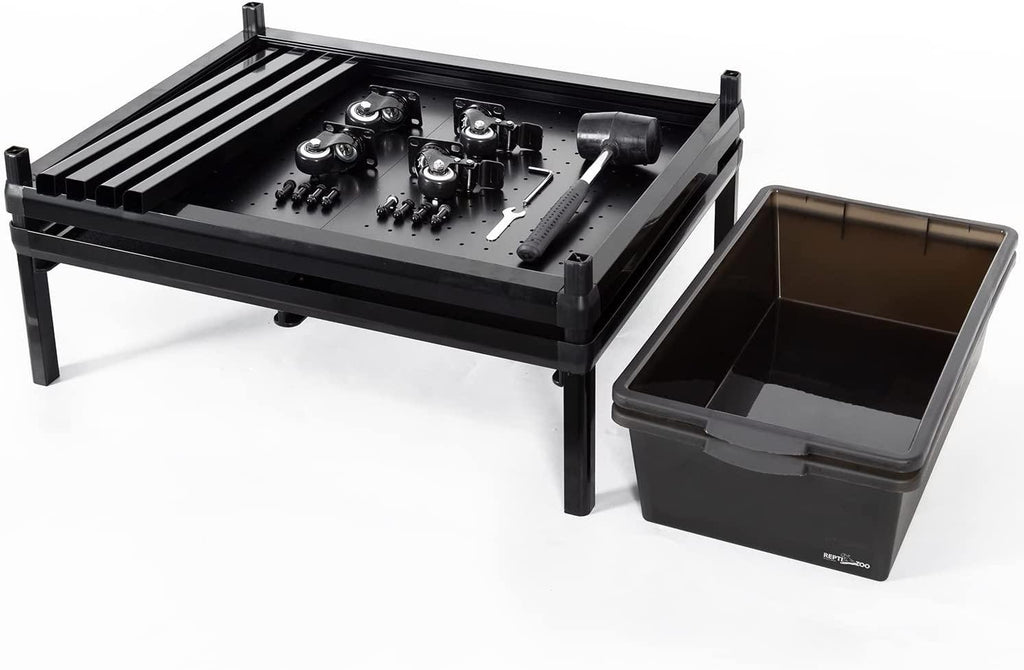 REPTIZOO Stackable Breeding Boxes Rack with Rolling Wheels Tank Stand - REPTI ZOO
