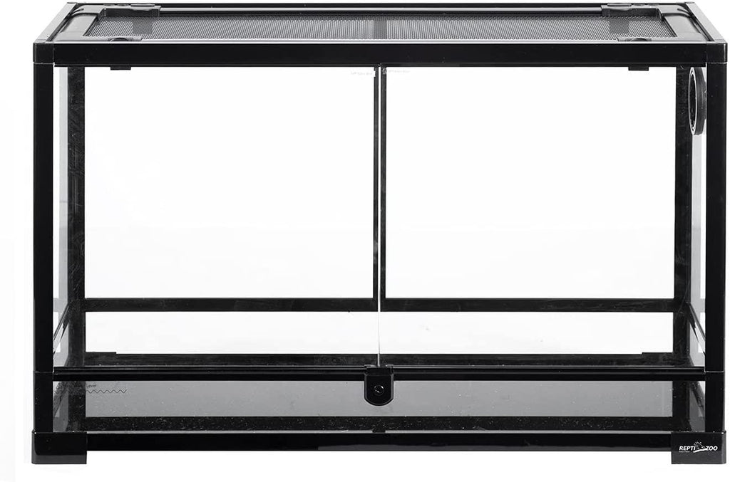 REPTI ZOO 30 Gallon 30" x 12"x 18" Glass Reptile Terrarium, Front Opening Reptile Habitat Tank, Double Doors Screen Ventilation(Knock-Down) RK301218G - REPTI ZOO