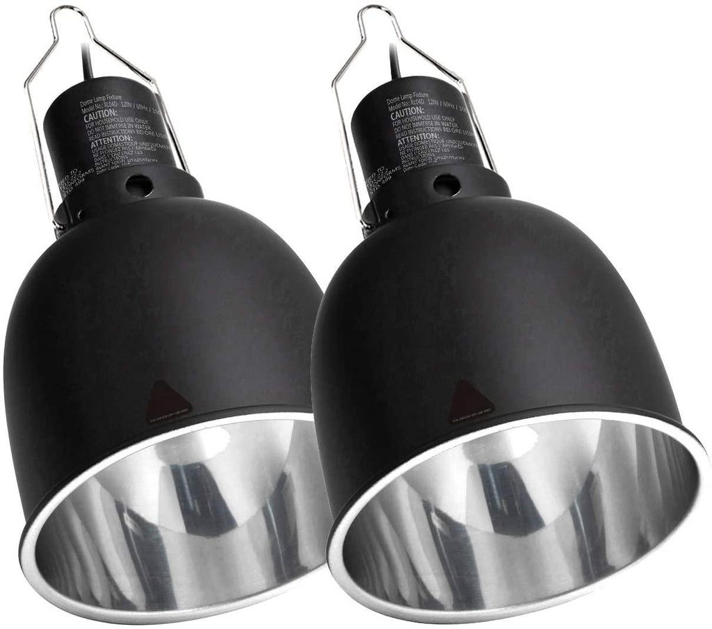 REPTI ZOO Reptile Light Fixture 2 Packs 5.5 Inch Deep Dome Lamp Cap Lamp Fixture Optical Reflection Cover for Reptile Glass Terrariums - REPTI ZOO
