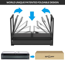 Load image into Gallery viewer, REPTI ZOO Easy Folding Reptile Terrarium 64 Gallon, Full Tempered Glass Reptile Tank 36" x 18"x 24", One-Hand Operation & 2-Minutes Assemble NRK0113 - REPTI ZOO