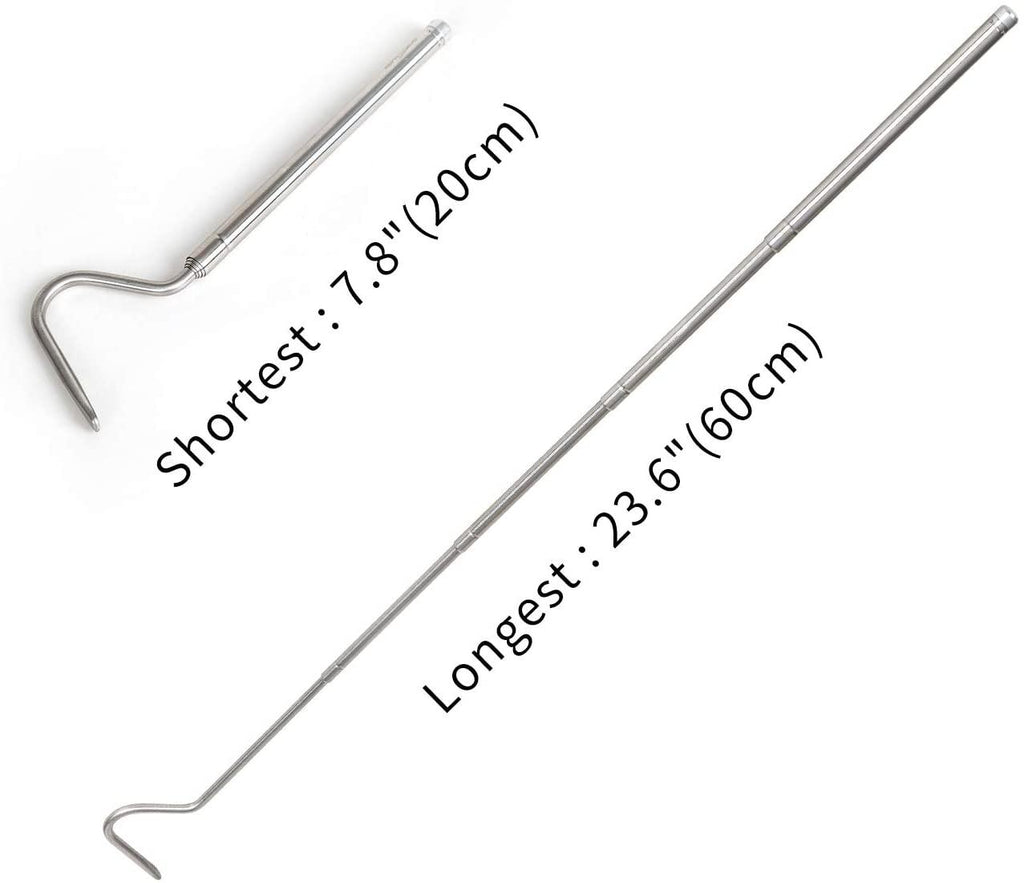 REPTI ZOO Portable Mini Snake Hook Collapsible Stainless Steel Snake Tongs and Snake & Reptile Hook Retractable Catching Snake Handling Tool - REPTI ZOO