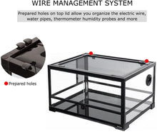 Load image into Gallery viewer, REPTIZOO 20 Gallon 24" x 18"x 12" Full Glass Reptile Enclosures , Front Double Opening Reptile Cages RK0117 - REPTI ZOO