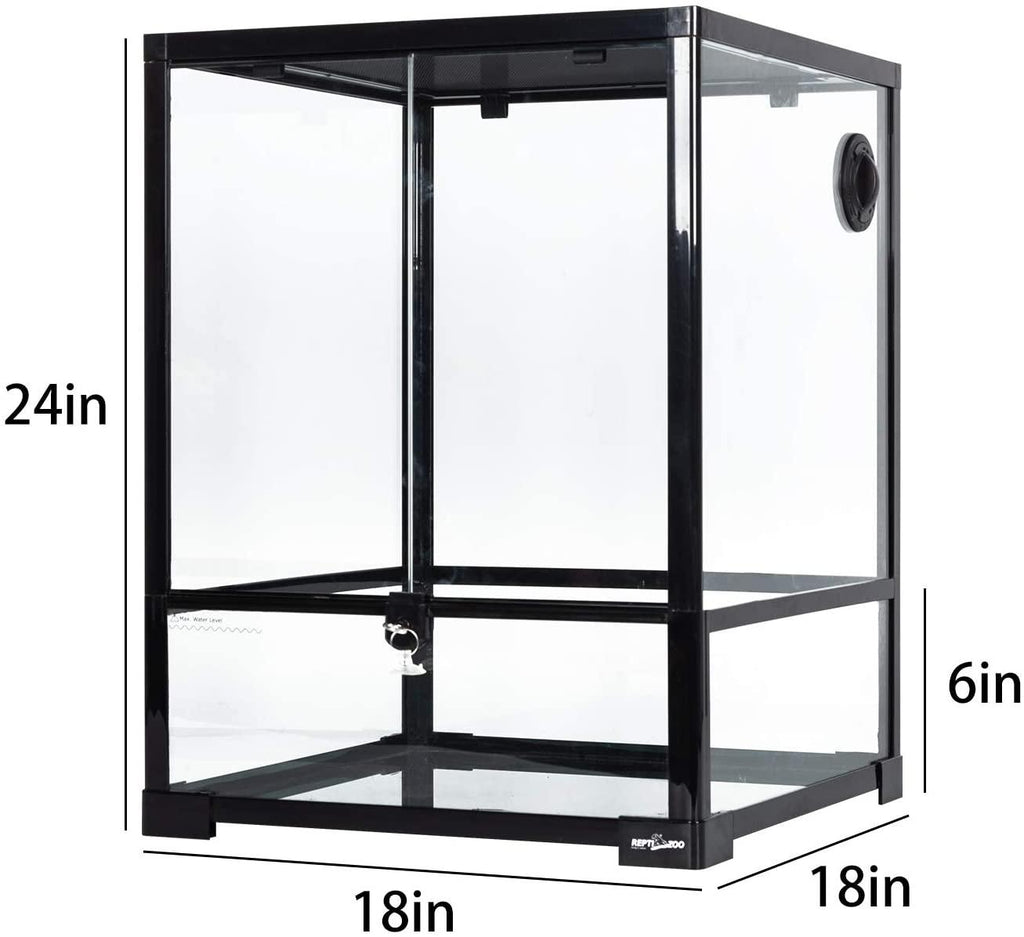30 Gallon Front Opening desert lizard tank 18" x 18" x 24" reptile terrarium with Double Hinge Door RK0110 - REPTI ZOO