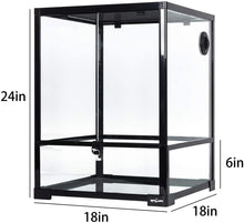 Load image into Gallery viewer, 30 Gallon Front Opening desert lizard tank 18" x 18" x 24" reptile terrarium with Double Hinge Door RK0110 - REPTI ZOO