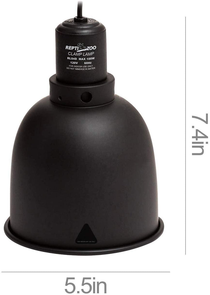 REPTI ZOO Reptile Light Fixture 2 Packs 5.5 Inch Deep Dome Lamp Cap Lamp Fixture Optical Reflection Cover for Reptile Glass Terrariums - REPTI ZOO