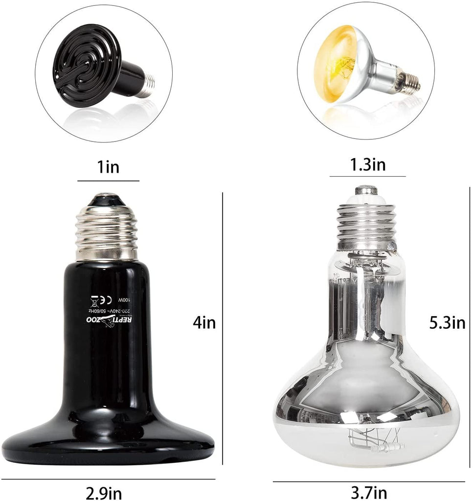 REPTIZOO Dual Reptile Lamp Fixture for Reptile Heat Lighting Kit - REPTI ZOO