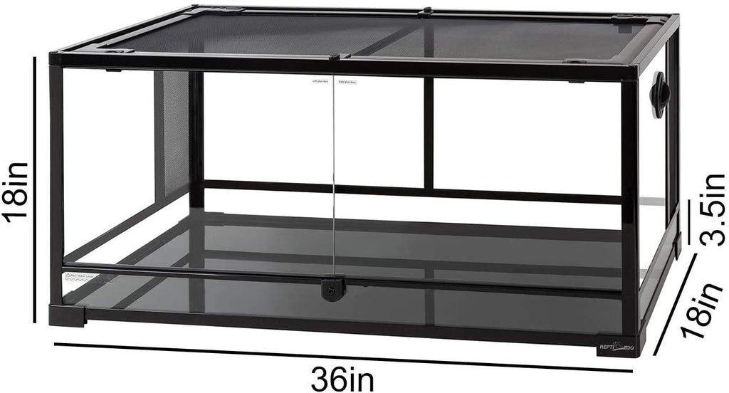 REPTI ZOO 50 Gallon 36" x 18" x 18" Reptile Glass Terrarium Tank RK0119 - REPTI ZOO